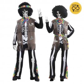 Disfraz de hippie esqueleto chico talla 52