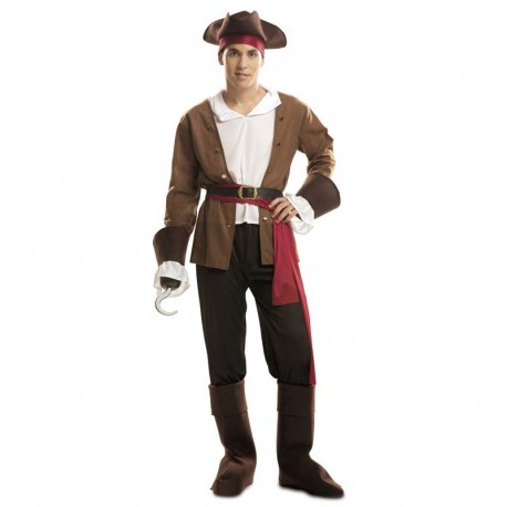 Disfraz de pirata bucanero marron talla XL