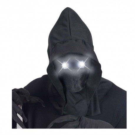 Mascara negra con capucha y luz blanca