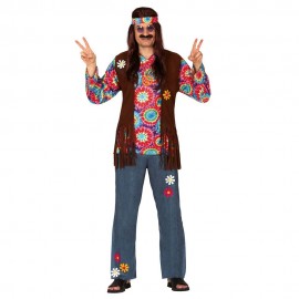 Disfraz de Hippie margaritas talla L