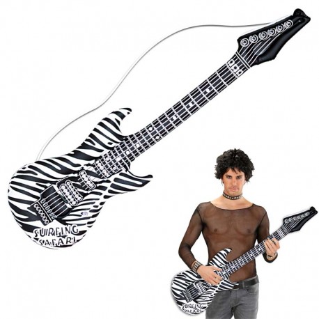 Guitarra hinchable cebra