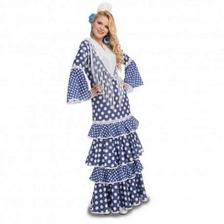 Disfraz de flamenca azulon talla XL