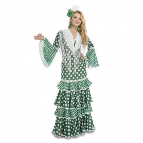Disfraz de Flamenca verde talla XL