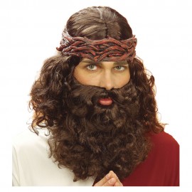 Peluca y barba de Jesus castaña