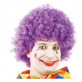 Peluca de payaso morado