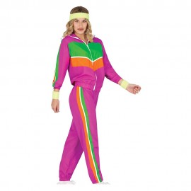Disfraz chandal ochentero rosa chica talla S
