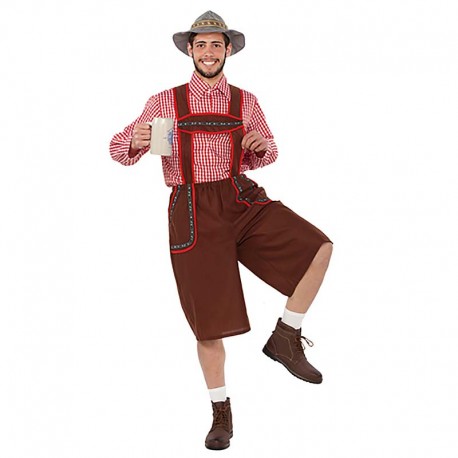 Disfraz de tiroles cuadros talla XL