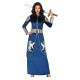 Disfraz de guerrera medieval azul talla M
