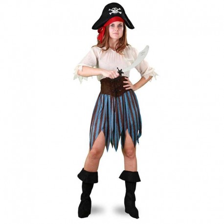 ▷ Disfraz de piratesa falda rayas para adulto - Disfraces El Carrusel