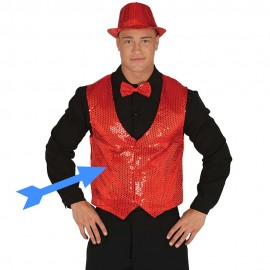 Chaleco de lentejuelas rojo de chico