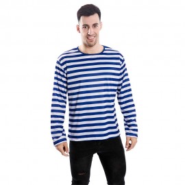 Camiseta de rayas blanca y azules talla M/L