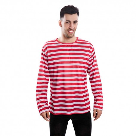 Camiseta de rayas blanca y rojas talla M/L