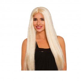 Peluca de melena lisa rubia