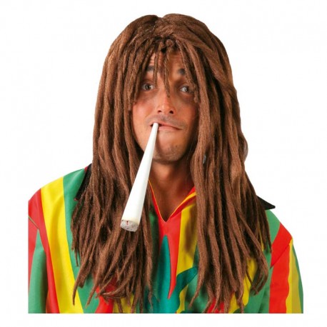 Peluca de Rastas castaña