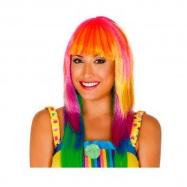 Peluca melena multicolor