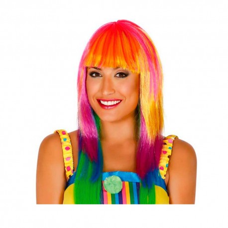 Peluca melena multicolor
