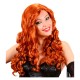 Peluca de melena ondulada larga peliroja