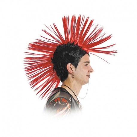 Peluca de punky con cresta