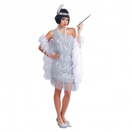 Disfraz de charleston plateado