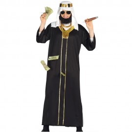 Disfraz de jeque arabe negro talla L