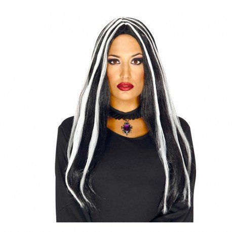 Peluca de melena lisa mechones