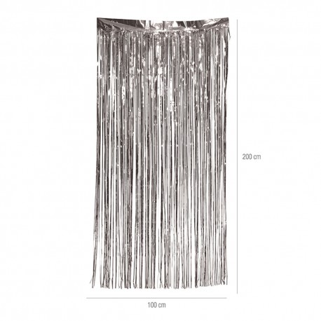 Cortina metalizada plata