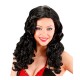 Peluca de melena ondulada larga negra