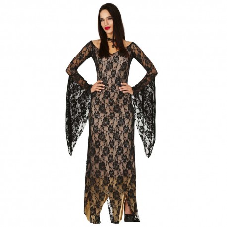 Disfraz de Morticia calado talla M