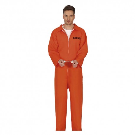 Disfraz de preso naranja Talla S