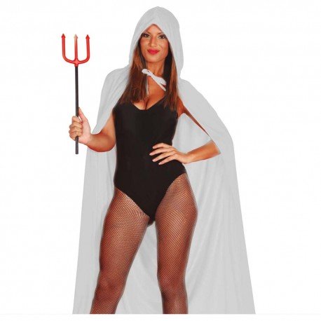 Capa blanca de terciopelo con capucha