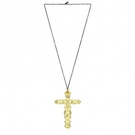 Crucifijo dorado con cadena
