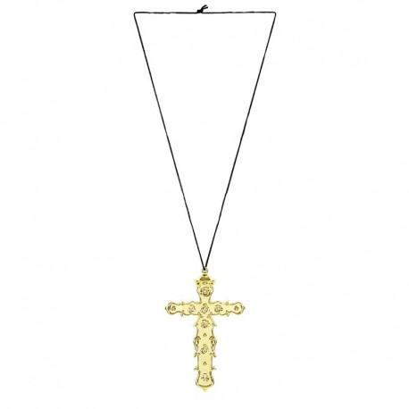 Crucifijo dorado con cadena
