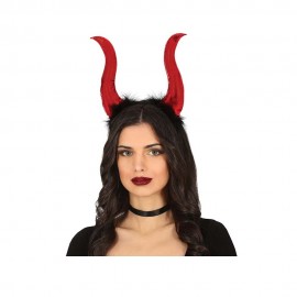 Diadema cuernos diablesa rojos