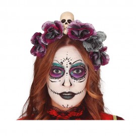 Diadema flores grises