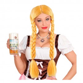 Peluca Karen con trenzas rubia