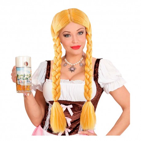 Peluca Karen con trenzas rubia