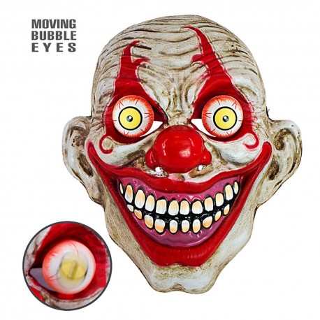 Careta payaso killer ojos moviles rojo