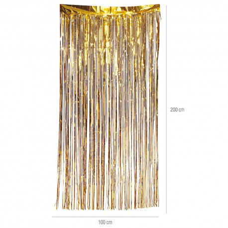 Cortina metalizada oro