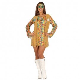 Disfraz de hippie chica corto talla M