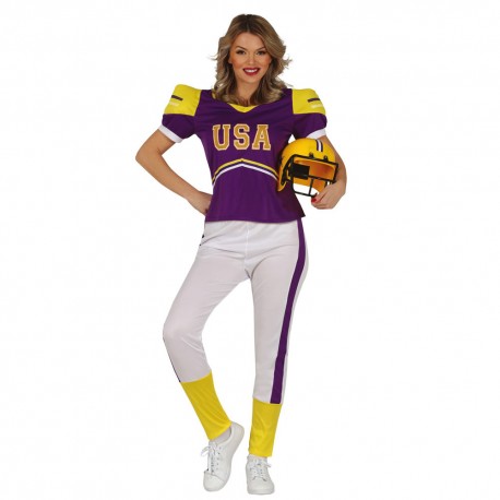 Disfraz de rugby chica amarillo talla M