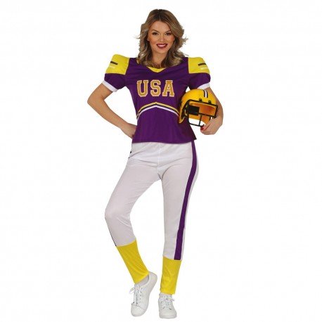 Disfraz de rugby chica amarillo talla L