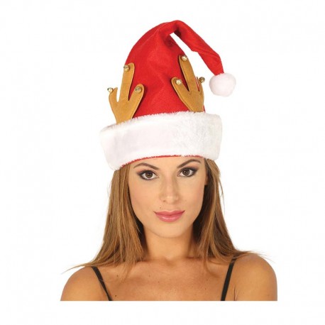 Gorro de papa noel con cuernos