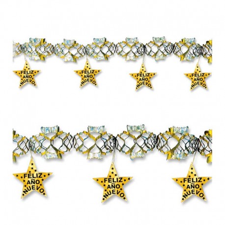 Guirnalda Feliz Año Nuevo dorada