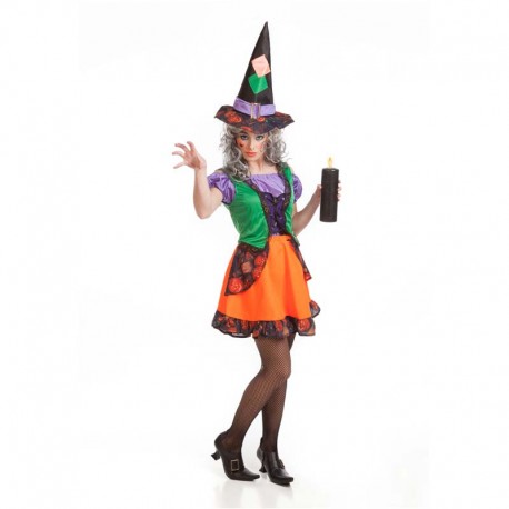 Disfraz de bruja colorines