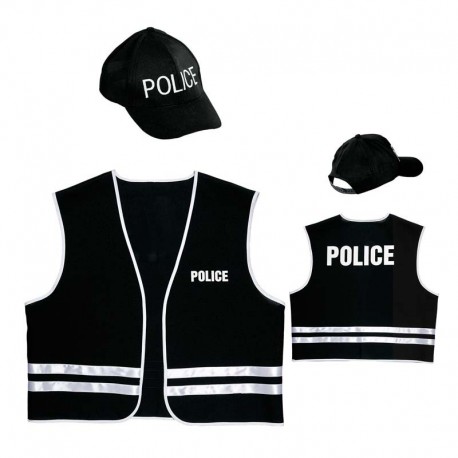 Chaleco con gorra de policia