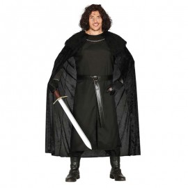 Disfraz de medieval negro con capa para adulto