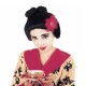 Peluca de geisha con flor