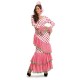 Disfraz de flamenca rosa ribete verde XL